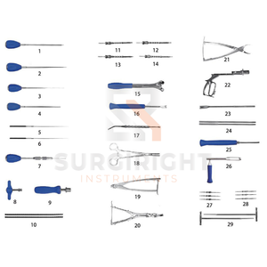 Surgi Right SR#15343 Posterior Internal Lumbar Spine Cage Instruments Set